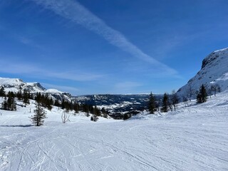 Hemsedal Winter Sko slopes Wonderful Norway - obrazy, fototapety, plakaty