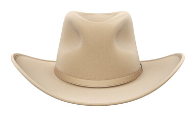 Front view of cowboy hat isolated on white background - 3D illustration - 604267284
