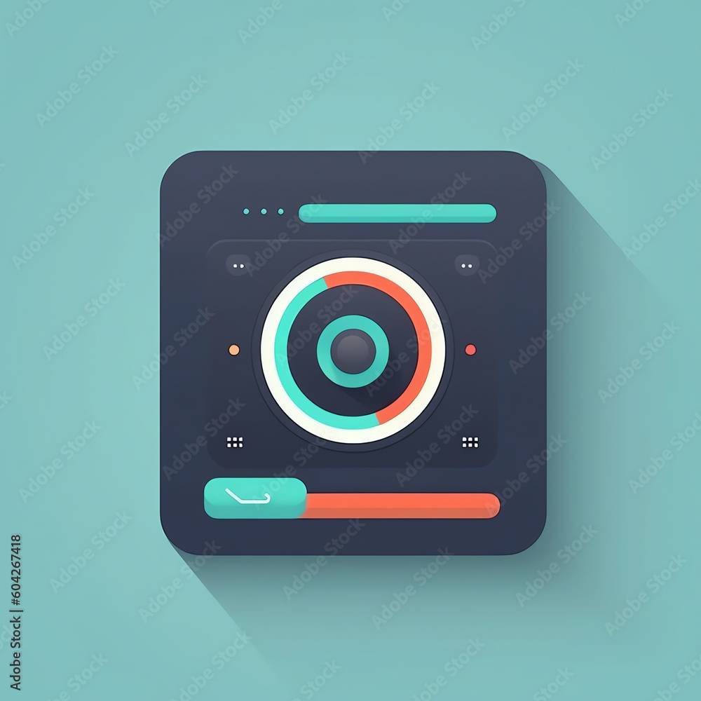 Poster ui icon，sensor monitoring，flat illustration style generative ai.