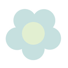 Blue Pastel Flower Doodle