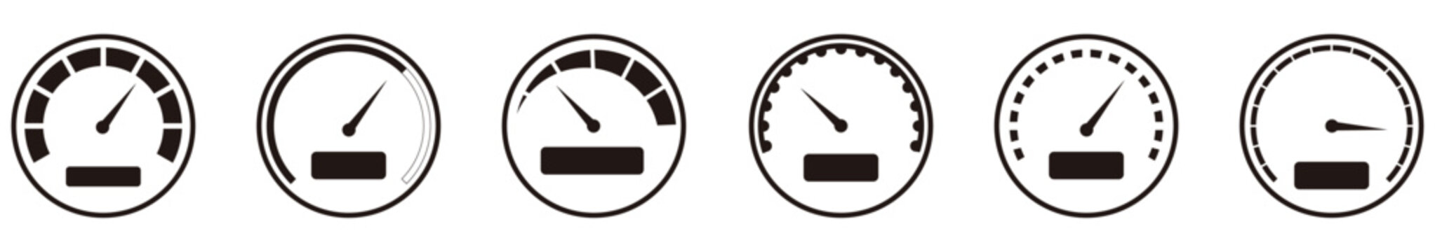 fuel gauge icon set. vector illustration. fuel gauge indicator, dashboard scale icon, car control sensor sign, gasoline indicator collection icons – vector