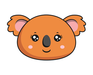 Koala Smile Face Brown Koala Sticker Kawaii Isolated