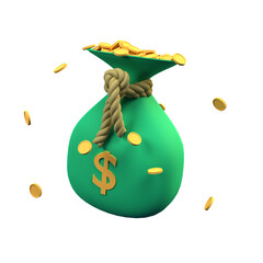 Creative Collection of 3D Money Bag Icons for Your Designs
