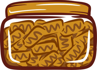 Islamic Food Cookies in a Jar Flat Hand Drawn Illustration