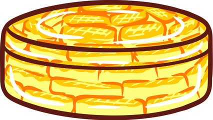 Islamic Food Nastar Cookies in a Jar Flat Hand Drawn Illustration