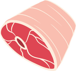 Islamic Food Meat Flat Hand Drawn Illustration