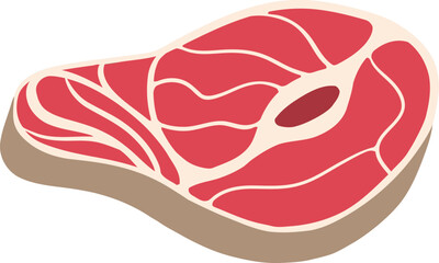 Islamic Food Meat Flat Hand Drawn Illustration