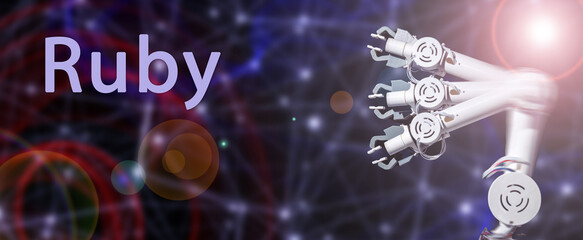 Ruby A dynamic, interpreted language with a focus on simplicity and productivity, used in web development and scripting.