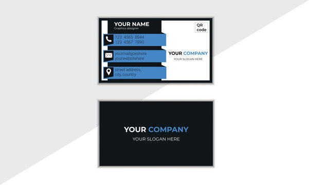 Business card and template for the company. Corporate style. Vector illustration.