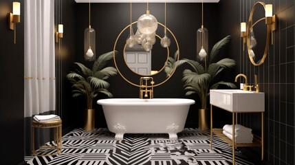 Art Deco bathroom Generative AI