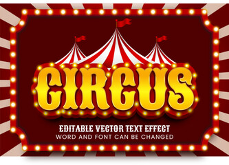 Light bulb circus editable vector text effect © yustika