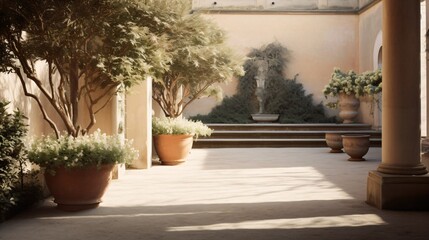 Fototapeta na wymiar Italian style Garden. Designed using Generative AI