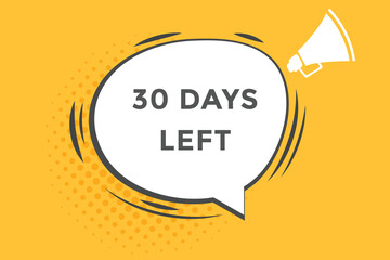 30 days left countdown template, 30 day countdown left banner label button eps 30   
