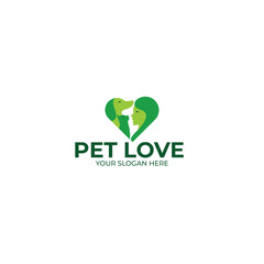 pet love cat dog feminine logo design