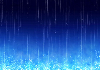 キラキラ弾ける水しぶきと雨の幻想的な背景