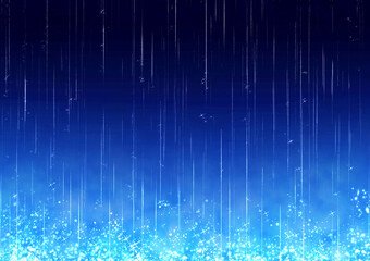 Obraz premium キラキラ弾ける水しぶきと雨の幻想的な背景