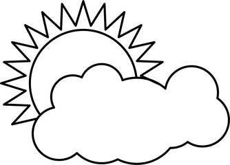 Cloud and Sun Icon Outline