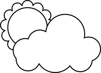 Cloud and Sun Icon Outline