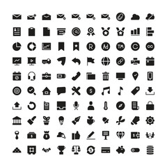 Set of vector business, seo, marketing, finance, office solid or glyph icon collection with modern concepts for website, ui, apps.