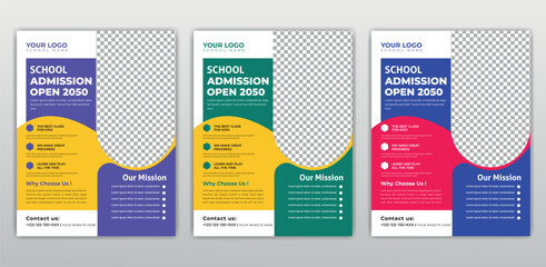 School admission flyer design, kids education leaflet brochure, cover layout School Admission Open Flyer Design Template Vector Education Center poster, Kids Education Flyer Template. for social media