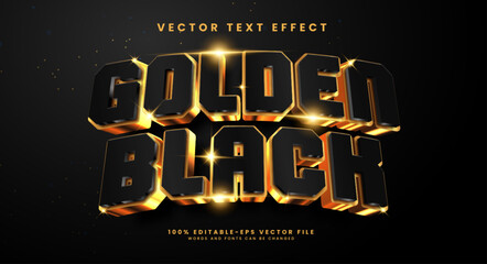 Golden black editable text style effect. Vector text effect, with luxury concept.