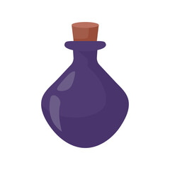 A glass bottle containing poison. witch magic potion bottle for halloween