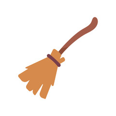 witch magic broom For flying in the sky on Halloween night. broom for cleaning the house