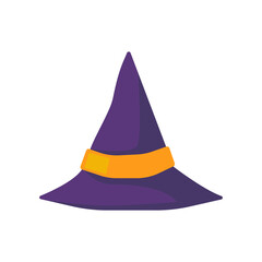 Fototapeta premium Witch's hat. Magic hat. The costume adorns the little wizard's head at a Halloween party.