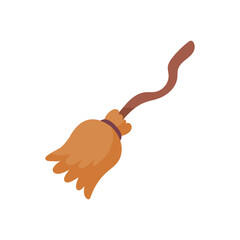 witch magic broom For flying in the sky on Halloween night. broom for cleaning the house