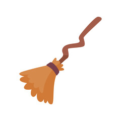 witch magic broom For flying in the sky on Halloween night. broom for cleaning the house