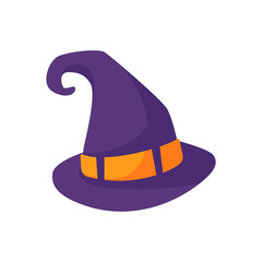 Naklejka premium Witch's hat. Magic hat. The costume adorns the little wizard's head at a Halloween party.