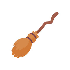 witch magic broom For flying in the sky on Halloween night. broom for cleaning the house