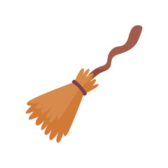 witch magic broom For flying in the sky on Halloween night. broom for cleaning the house