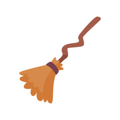 witch magic broom For flying in the sky on Halloween night. broom for cleaning the house