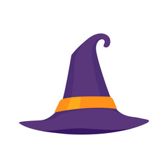 Witch's hat. Magic hat. The costume adorns the little wizard's head at a Halloween party.