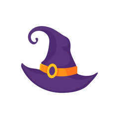 Witch's hat. Magic hat. The costume adorns the little wizard's head at a Halloween party.