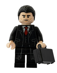 Obraz premium Dortmund - Deutschland 17. Mai 2023 Lego Minifigure Harry Potter im Anzug mit Koffer