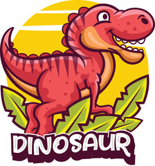 Cute Dinosaur mascot vector