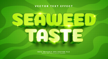 Seaweed taste editable text style effect. Vector text effect, with luxury concept.