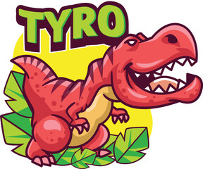 Cute Dinosaur mascot vector