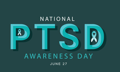 National ptsd awareness day. background, banner, card, poster, template. Vector illustration.