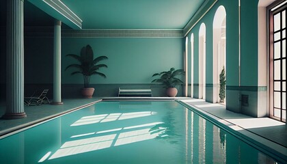 Obraz premium Swimming laps in the pool is a great way to stay