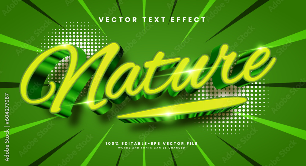 Poster nature editable text style effect. vector text effect, with luxury concept.