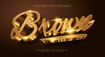 Brown editable text style effect. Vector text effect, with luxury concept.