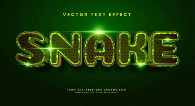 Snake editable text style effect. Vector text effect, with luxury concept.