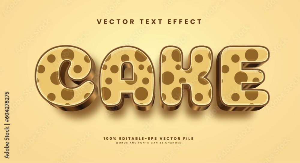 Poster cake editable text style effect. vector text effect, with luxury concept.