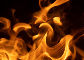 Flames of fire on black background