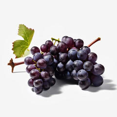 black grape fresh fruit isolated image on white background