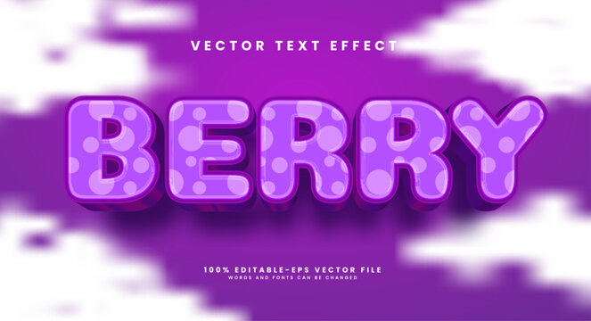 Berry editable text style effect. Vector text effect, with luxury concept.