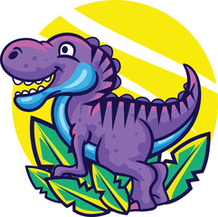 Cute Dinosaur mascot vector